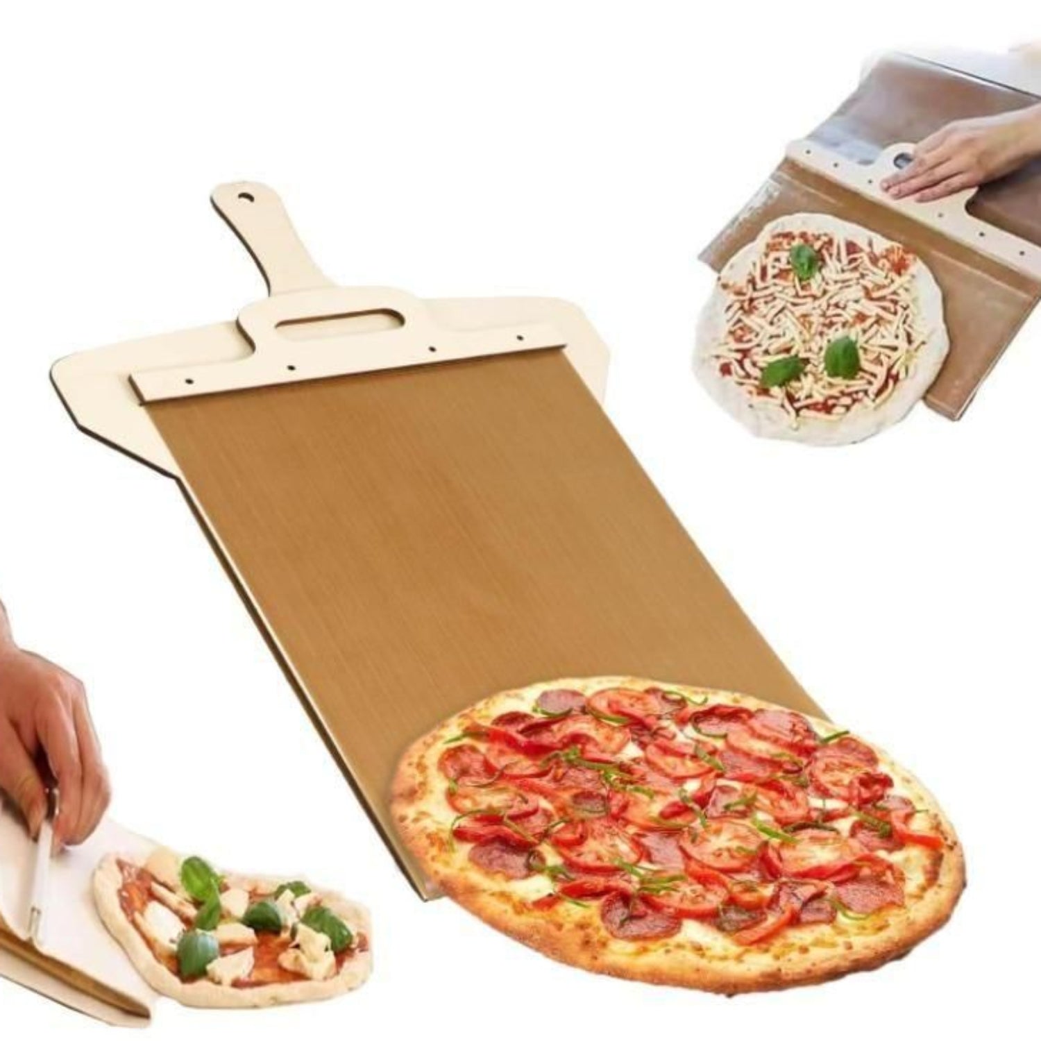 Wooden Pizza Paddle with Smooth Handle for Transfer The Pizza Crust