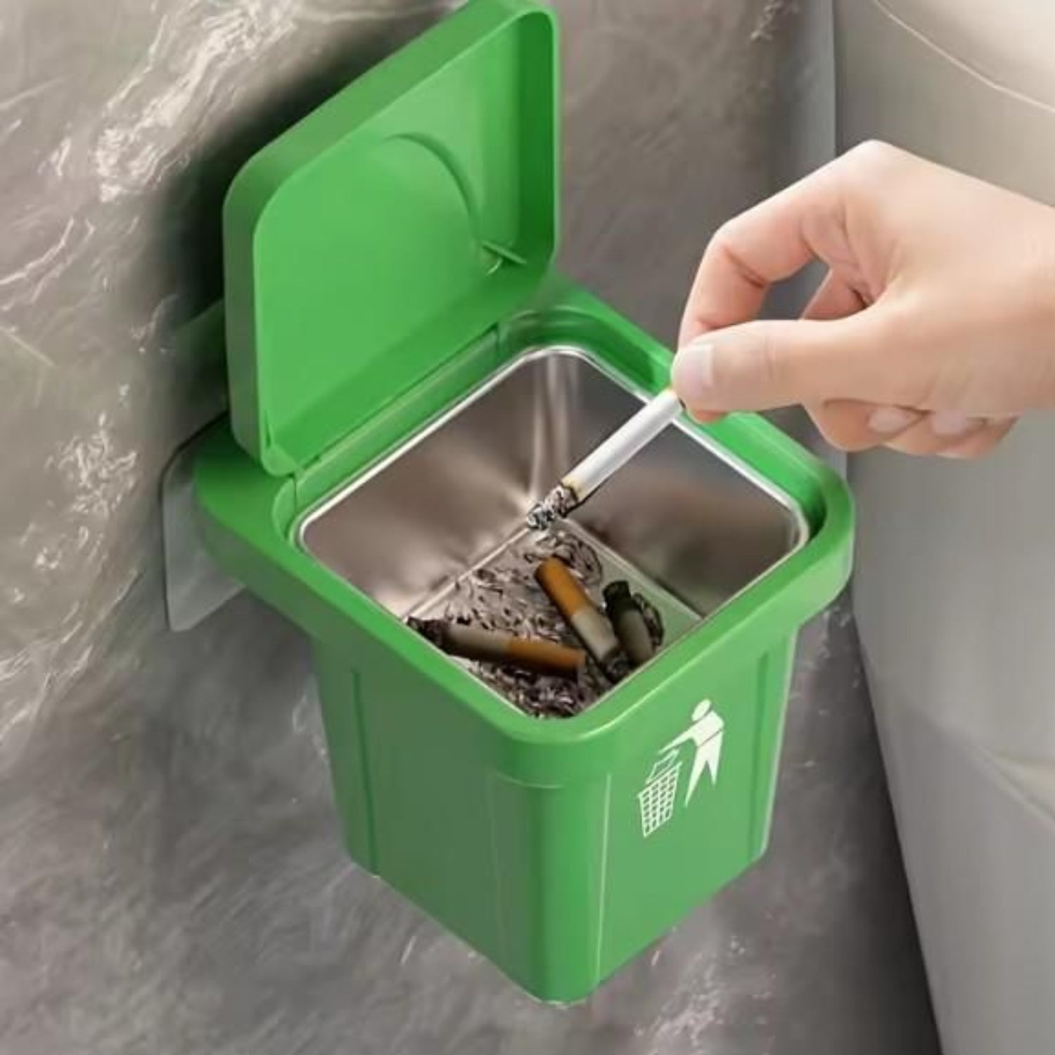 Stainless Steel Multipurpose Use Mini Dustbin & Ashtray