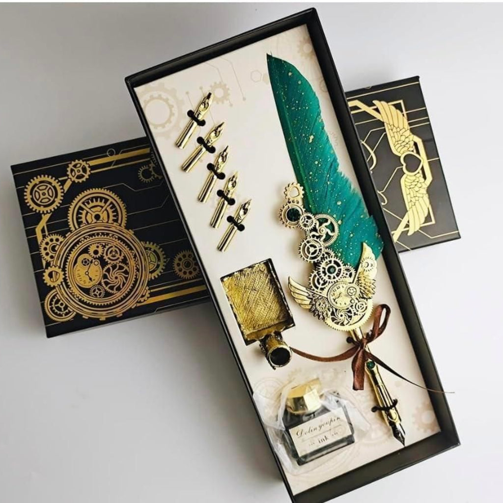 Quill Feather Pen and Ink Set