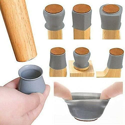 NOBILEA Silicone Chair Leg Protectors with Felt for Hardwood Floors (6PCS)